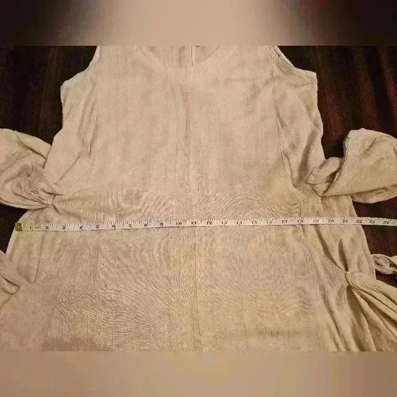 H4 Cream V-neck Sleeveless Midi A-line Dress Size EU 36 US L EUC - Picture 8 of 16